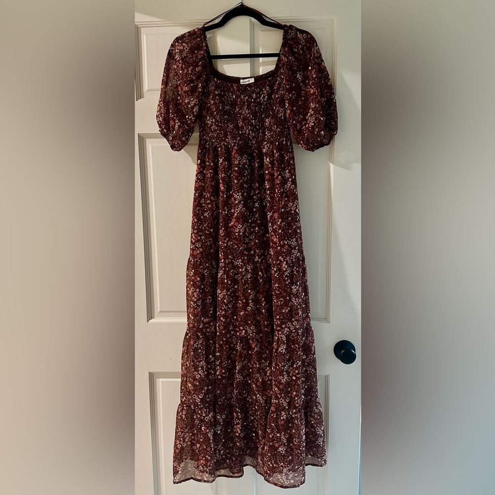 Francesca’s Puff Sleeve Midi Dress XS